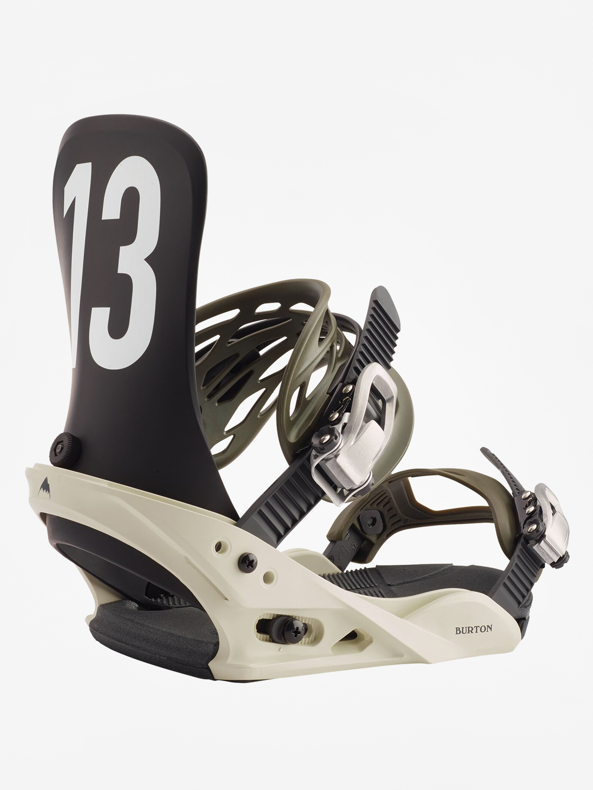 Mens Burton Mission Snowboard bindings (off white/black)
