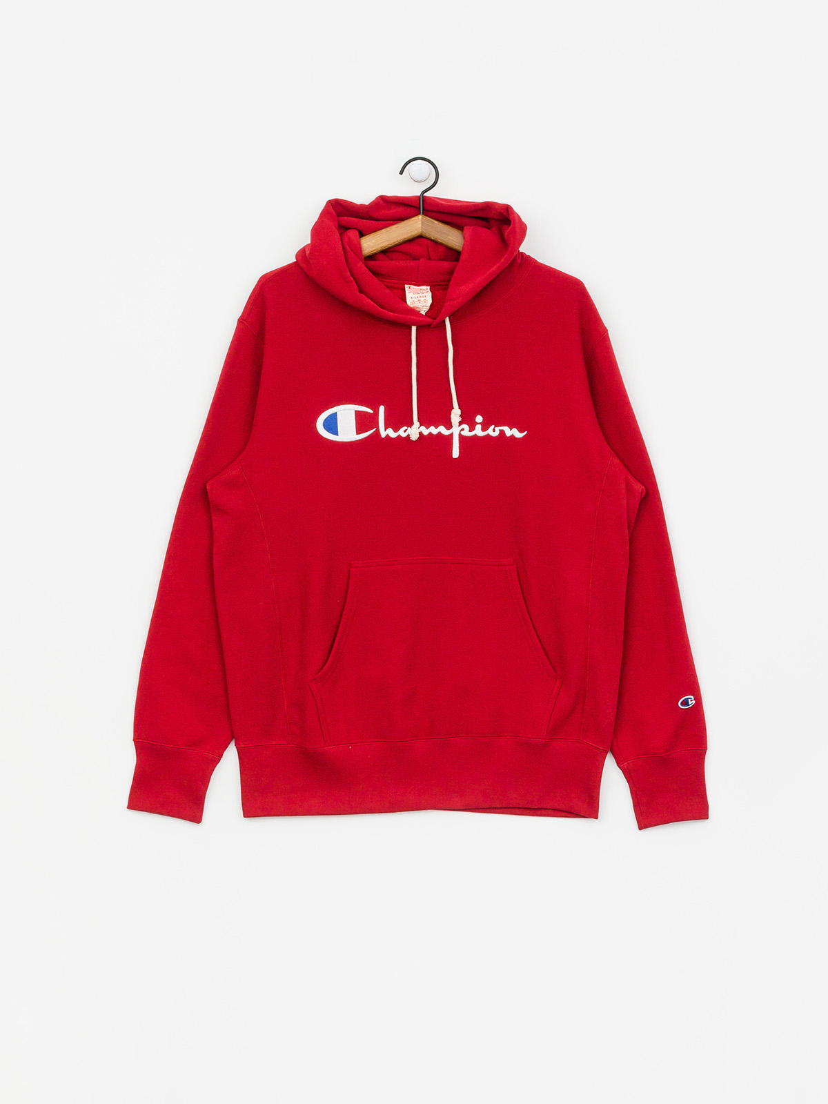 Champion Premium Reverse Weave Hooded Big Logo HD Hoodie red rdd