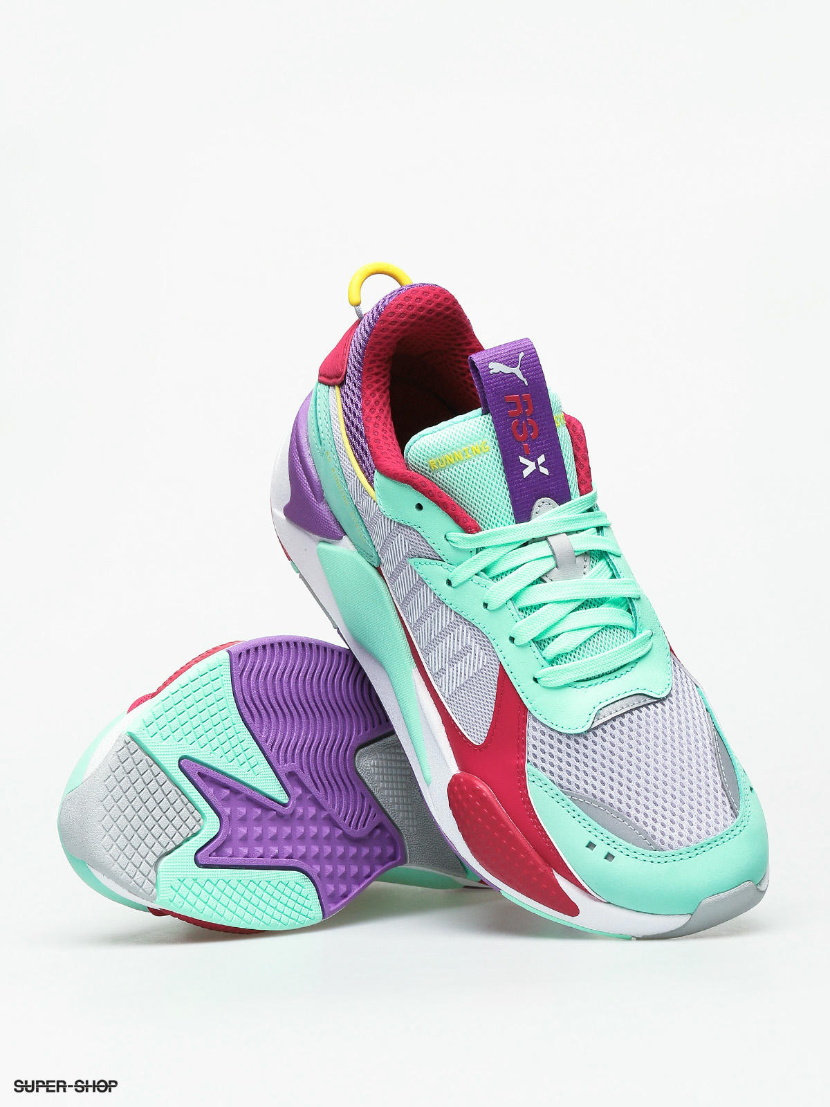 Purple and cheap green pumas