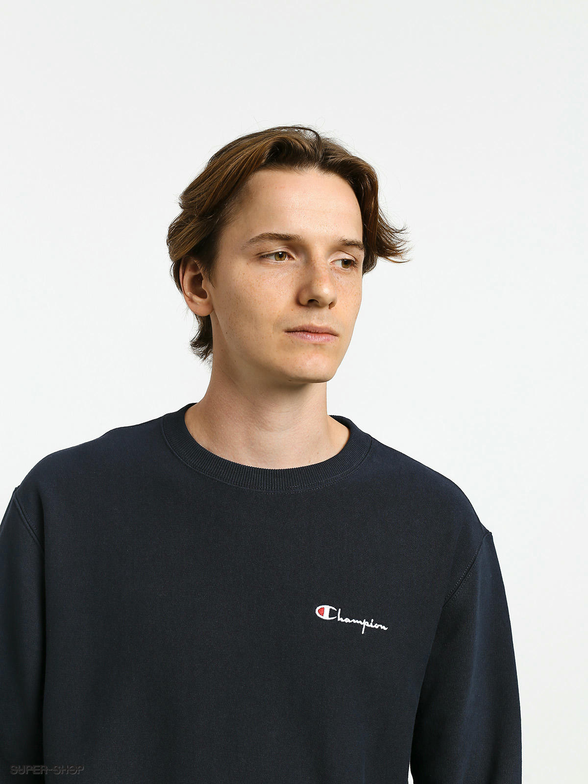 champion reverse weave left chest crew neck sweatshirt