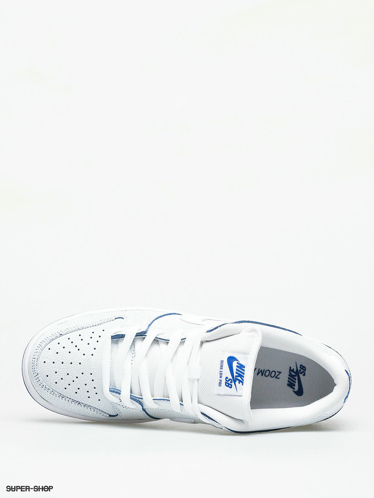 Nike SB Dunk Low Pro Prm Shoes (white/white game royal)