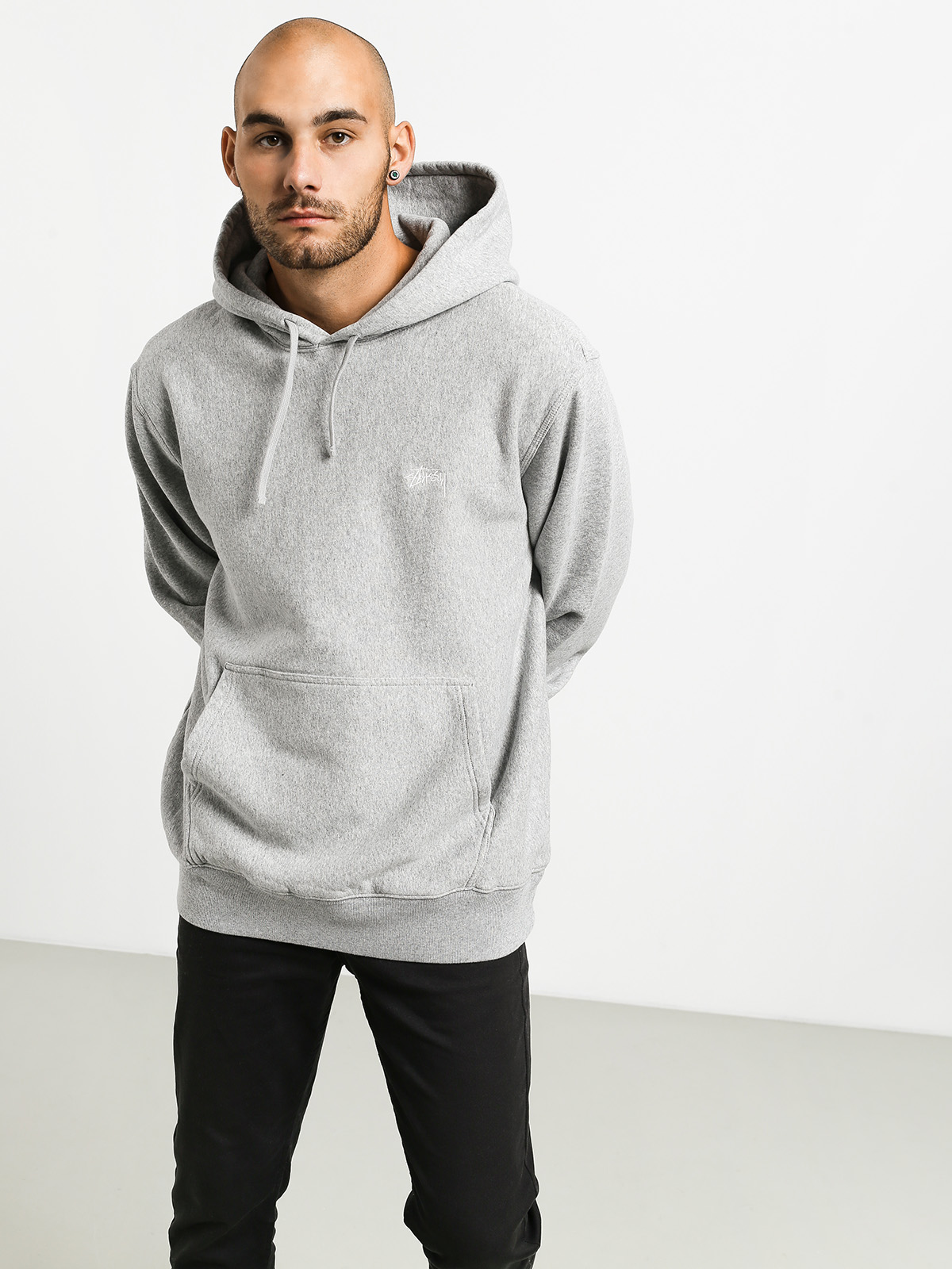 Stussy Stock Logo HD Hoodie (grey heather)