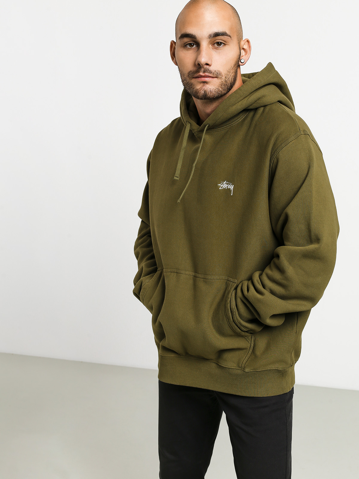 Stussy Stock Logo HD Hoodie (olive)