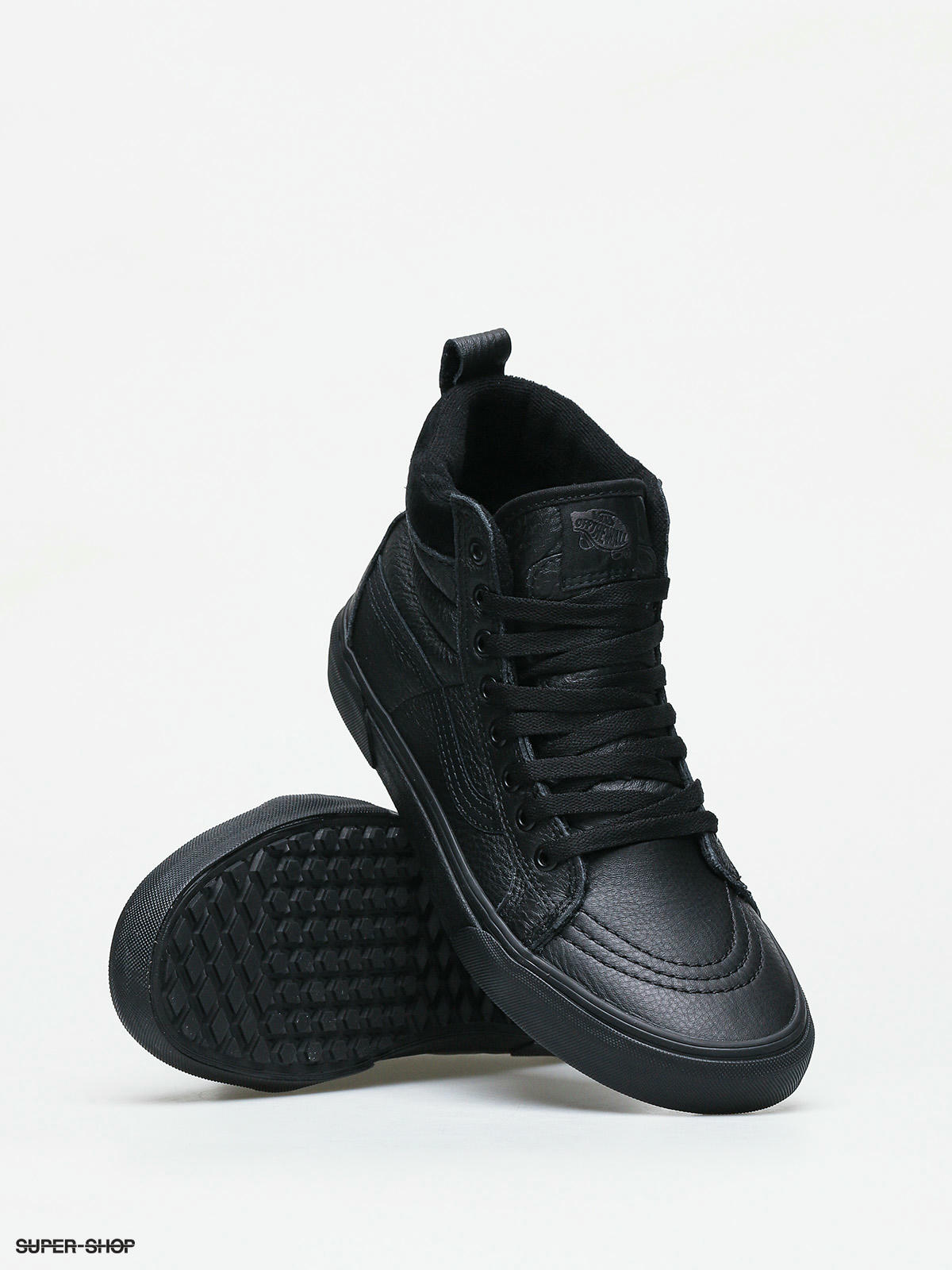 black vans shoes leather