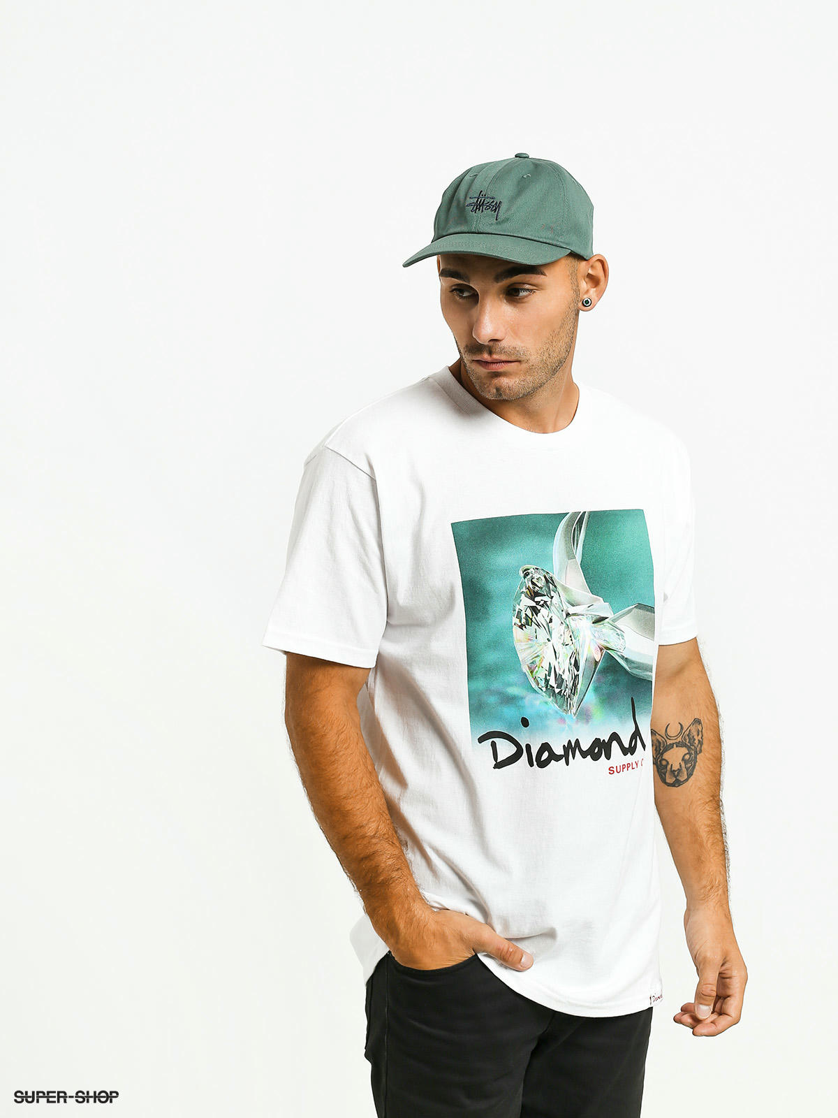 diamond supply co white t shirt