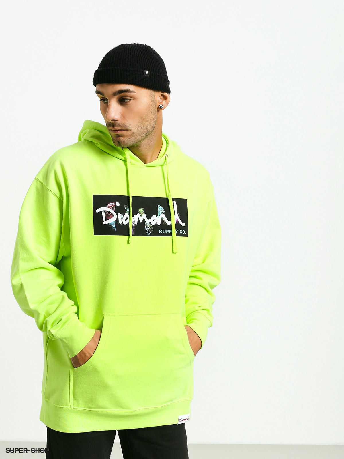 safety green zip up hoodie