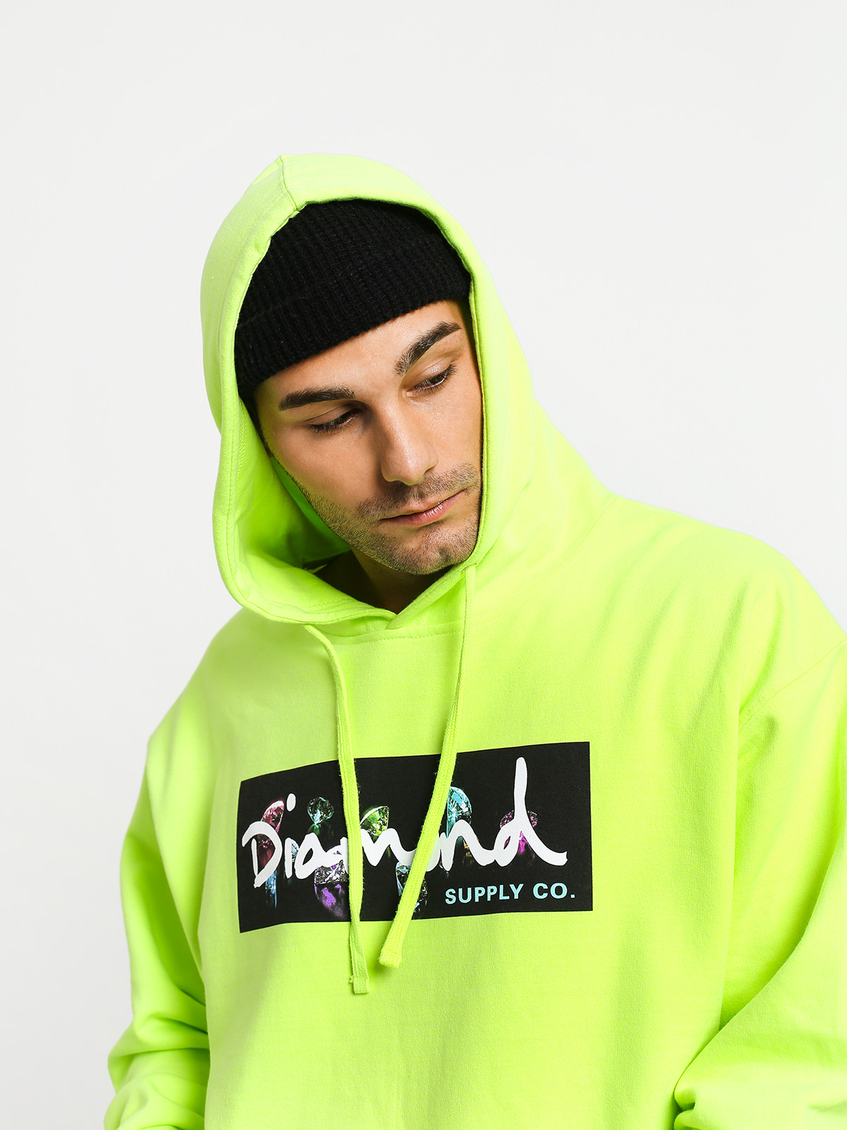 safety green zip up hoodie