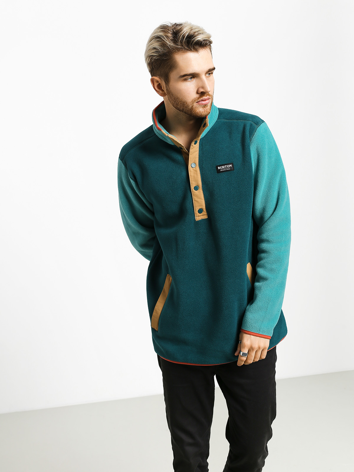 Mens Burton Hearth Flc Plvr Fleece (dpteal/gbslat)