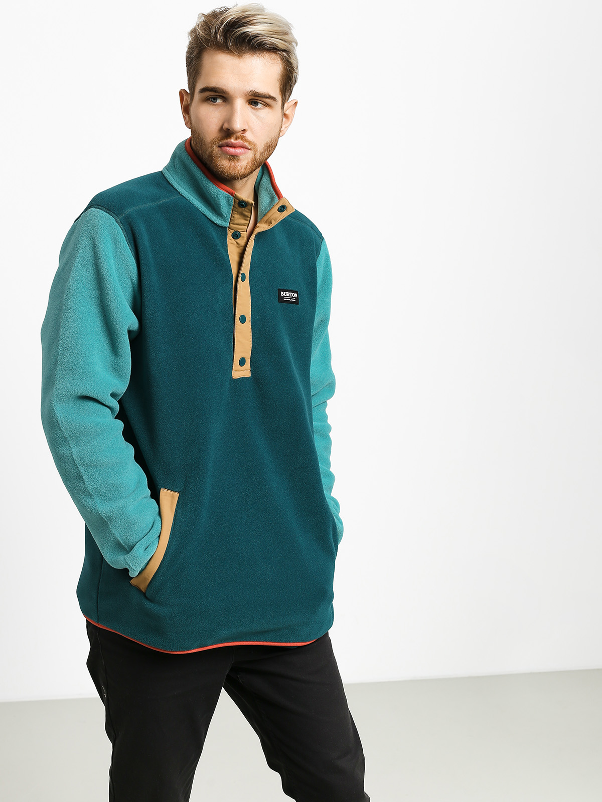Mens Burton Hearth Flc Plvr Fleece (dpteal/gbslat)