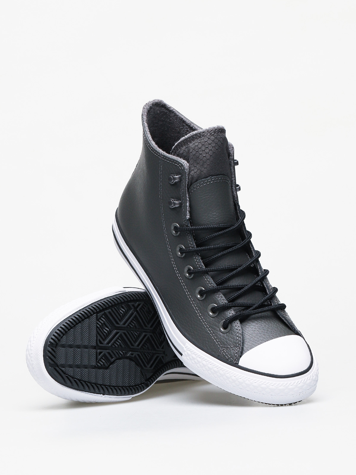 Converse Chuck Taylor All Star Hi Winter Leather Chucks (carbon grey/black/white)
