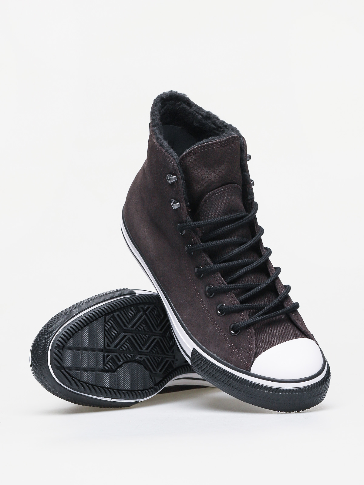 Converse Chuck Taylor All Star Hi Winter Leather Gore Tex Chucks (velvet brown/white/black)