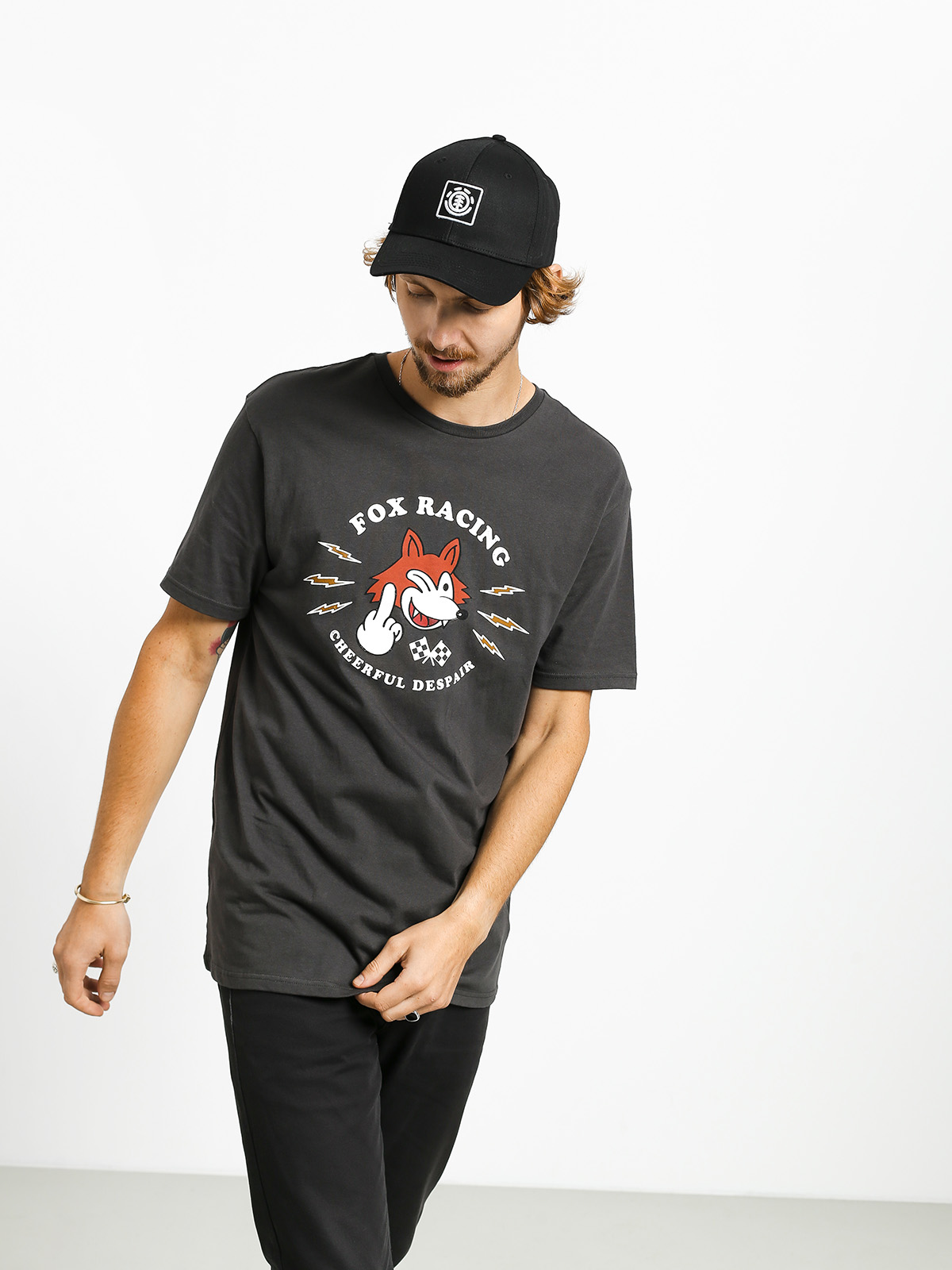 Fox Cheerful Despair T-shirt (blk vin)