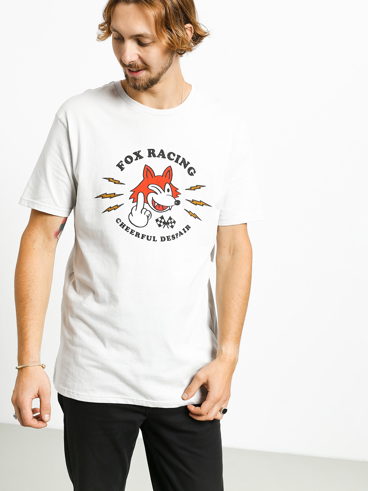 Fox Cheerful Despair T-shirt (lt gry)