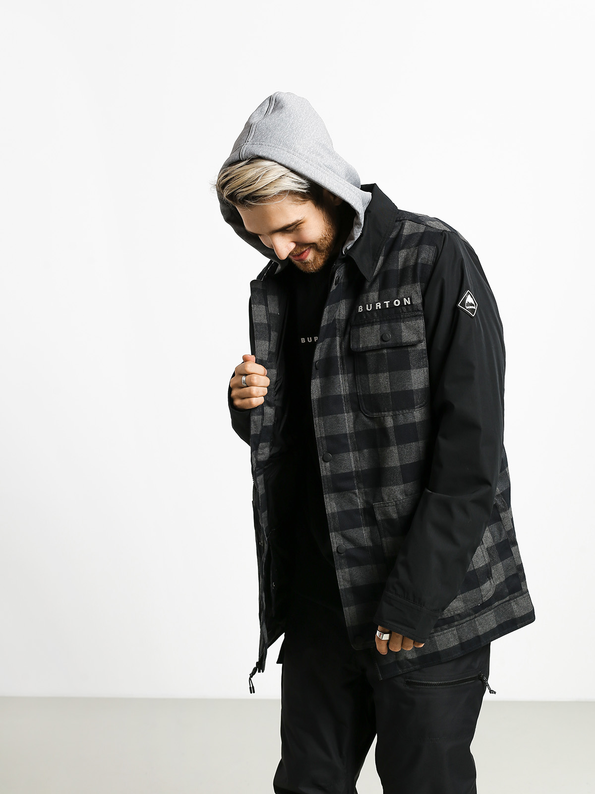 Mens Burton Dunmore Snowboard jacket (true black htr buff)