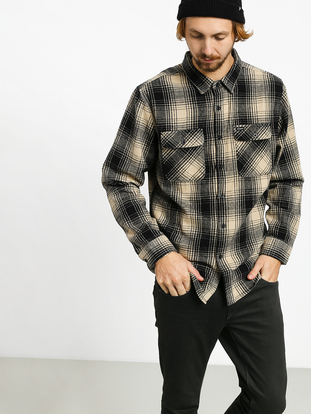 Brixton Bowery Flannel Ls Shirt (black/bone)
