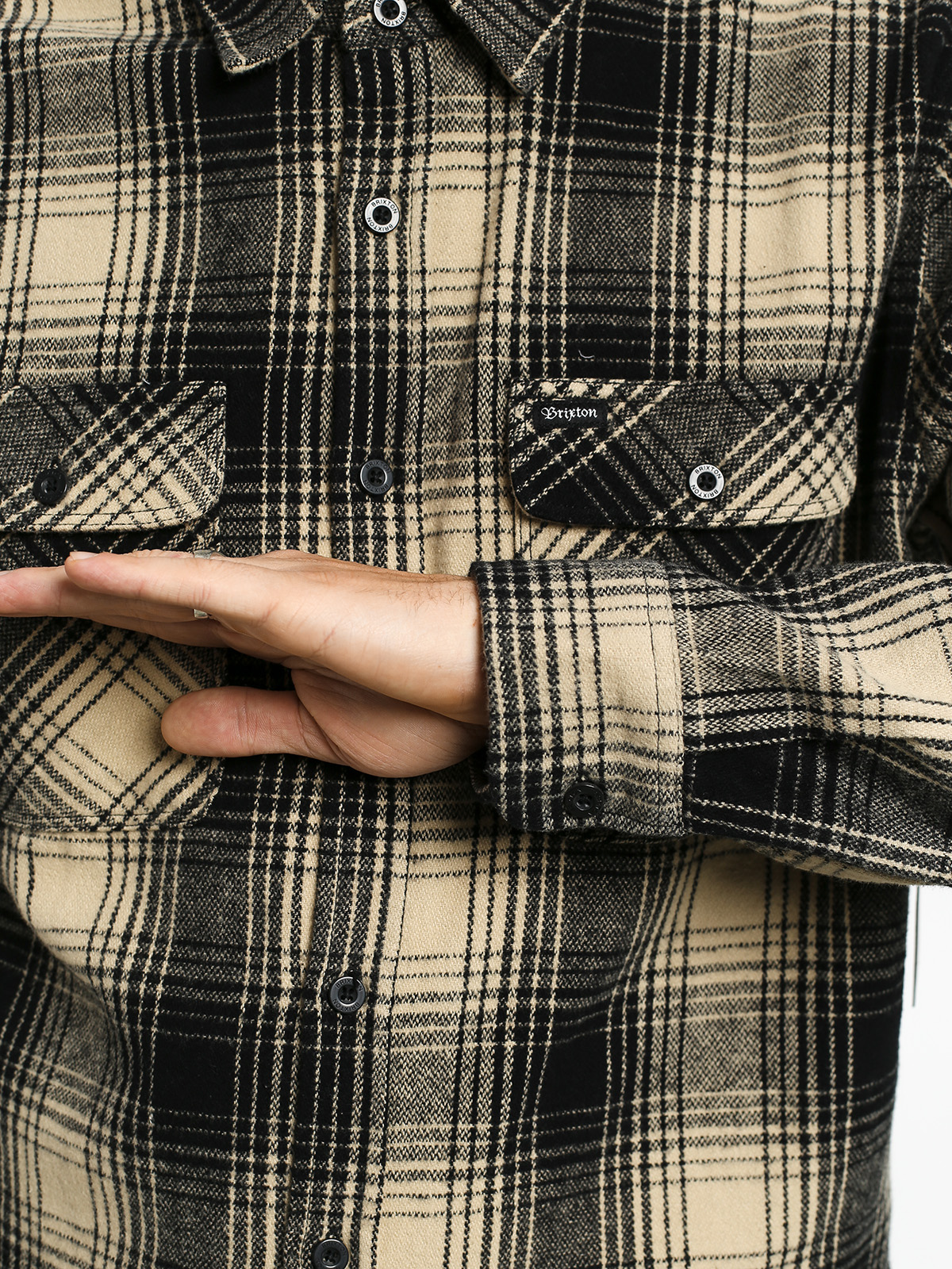 Brixton Bowery Flannel Ls Shirt (black/bone)