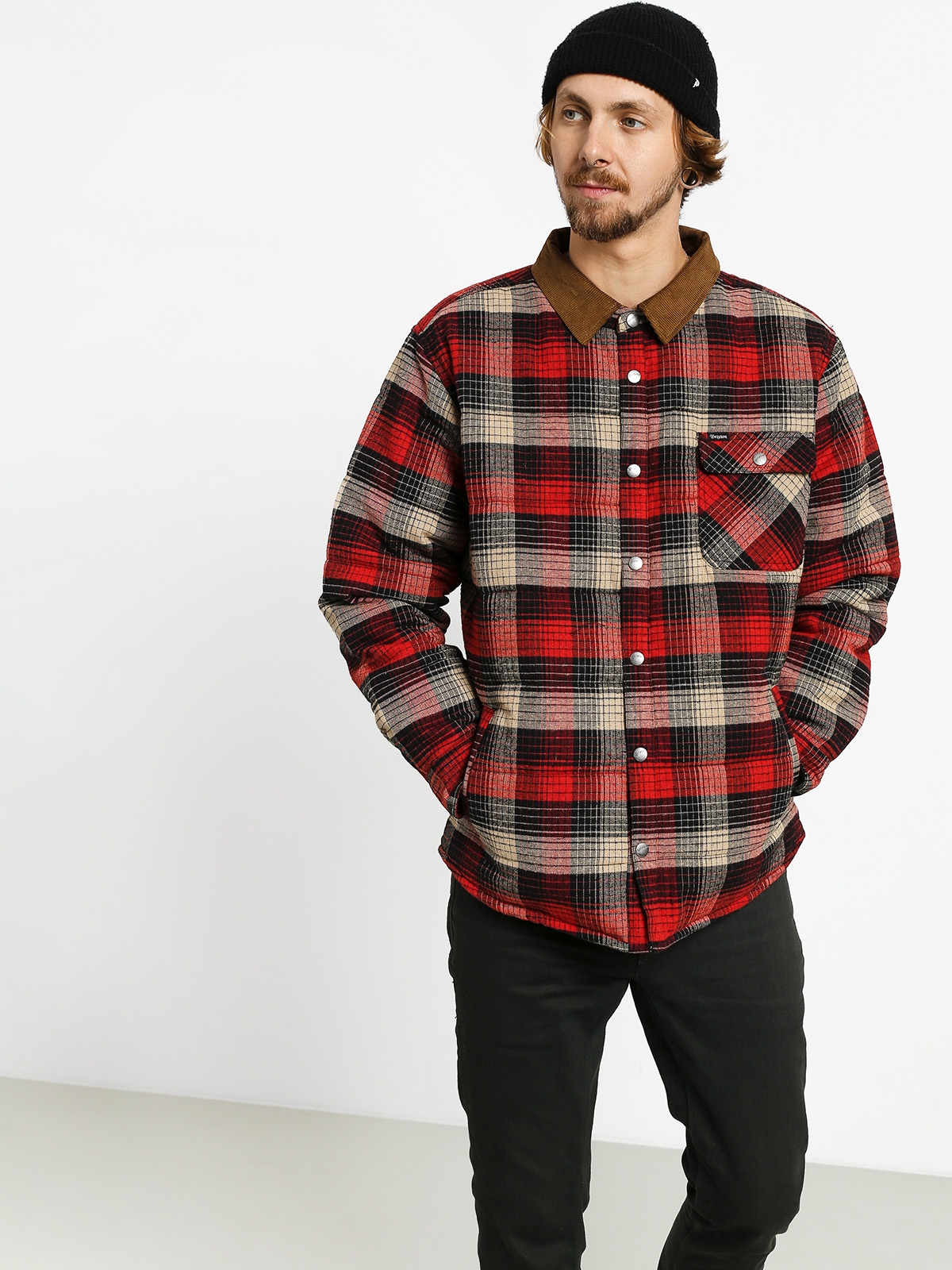 Brixton Reversible Zip Shirt Jacket Red Plaid 2024 and Green XL