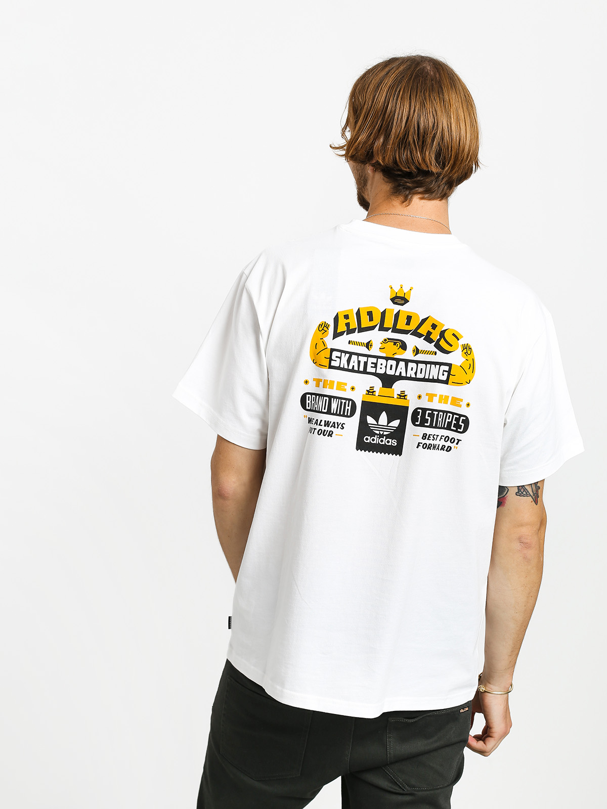 adidas Footforward T-shirt (white/black/active gold)