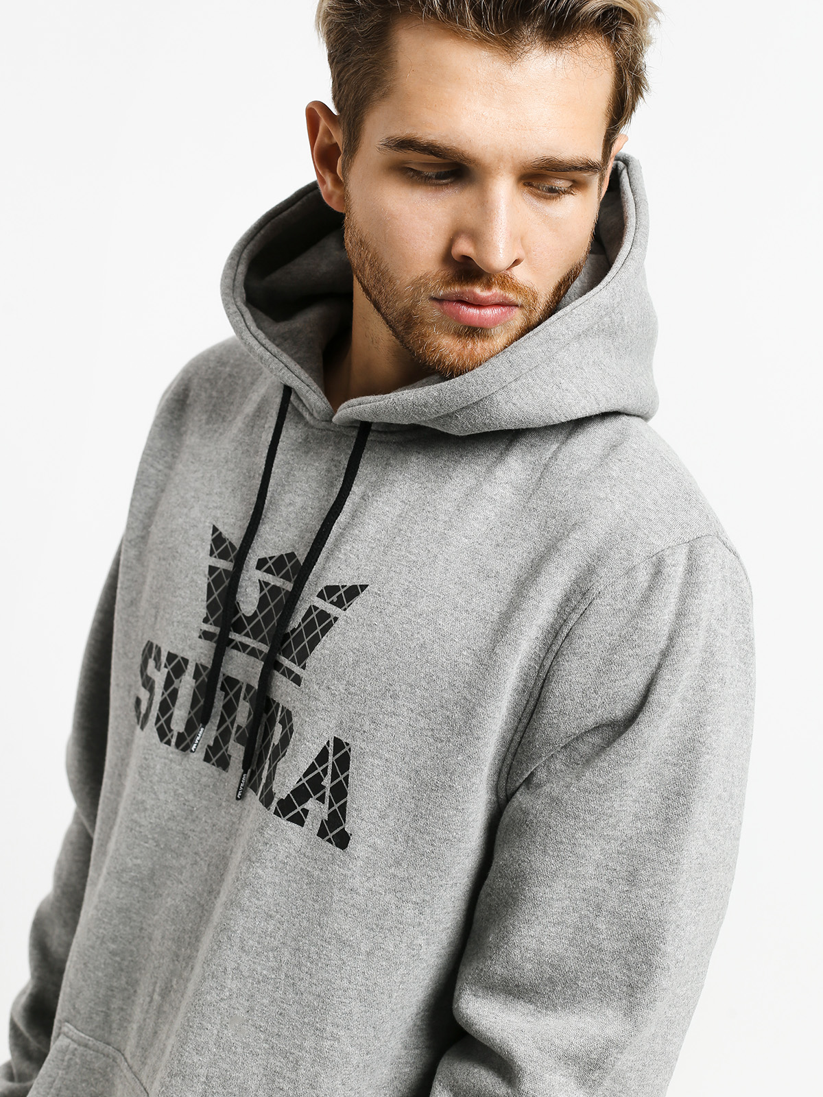 Supra Above HD Hoodie - grey (heather grey/grid)