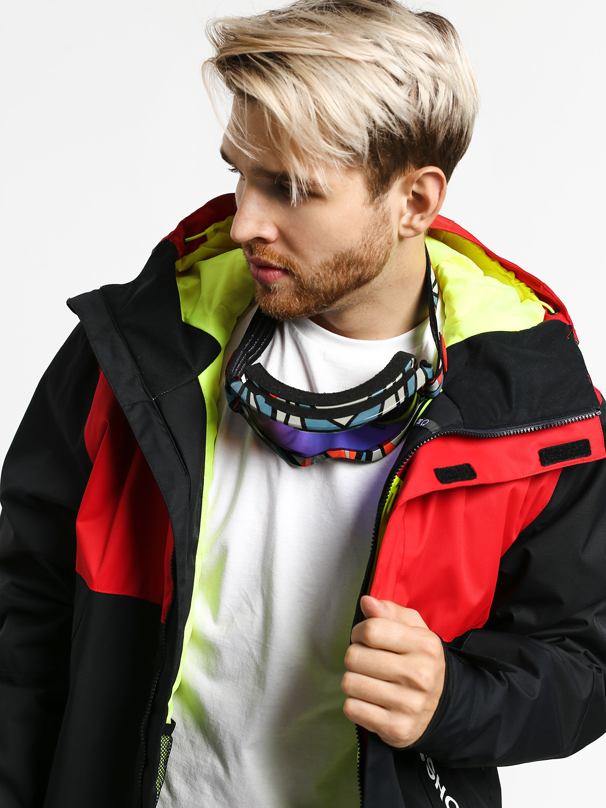 DC Defy Snowboard jacket - black (racing red)