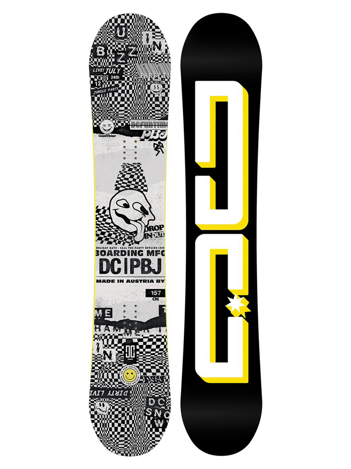 Mens DC Pbj Snowboard (black/white/yellow)