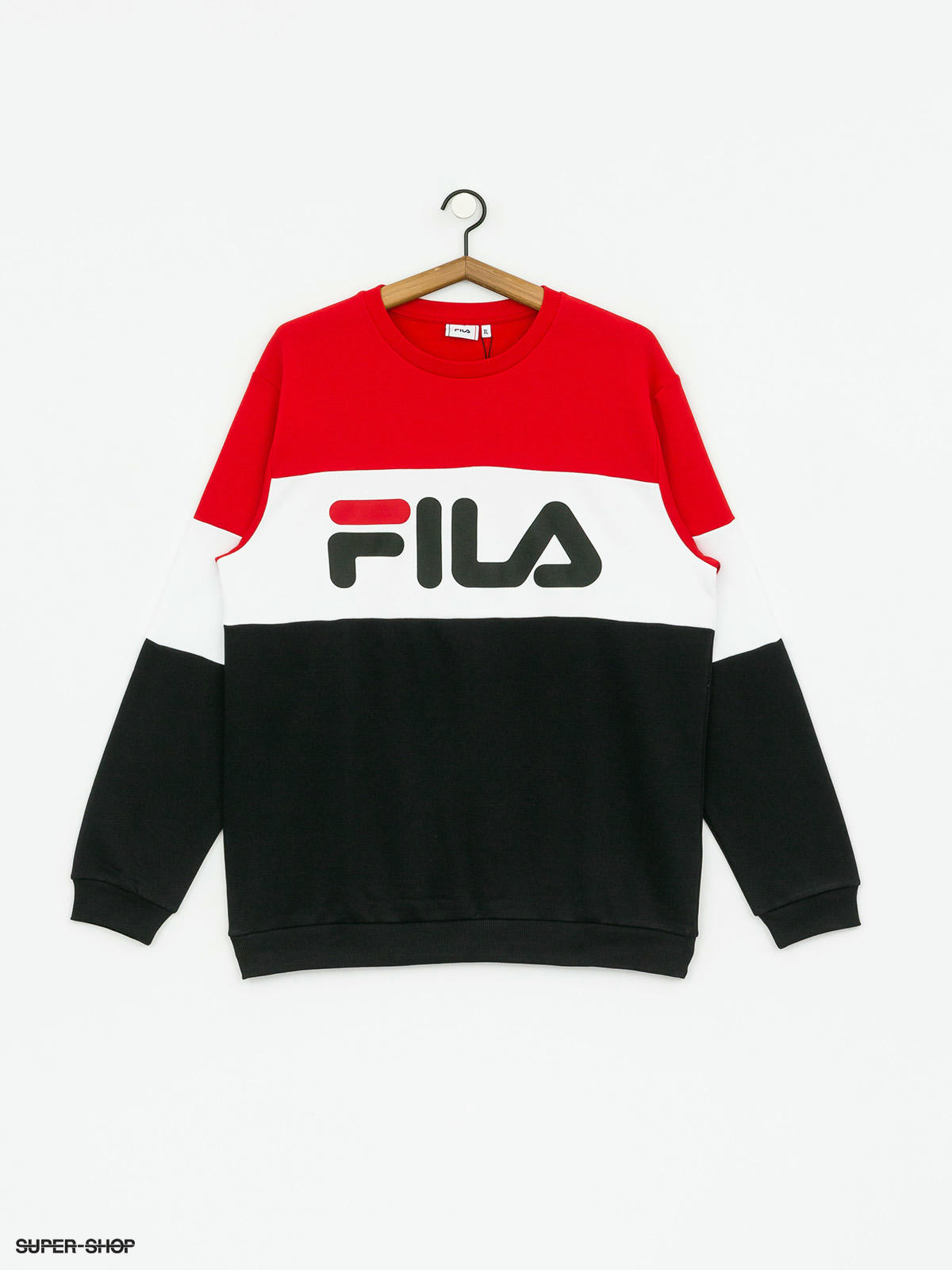 Analytisk Vred pille Fila Straight Blocked Sweatshirt (true red/black/bright white)