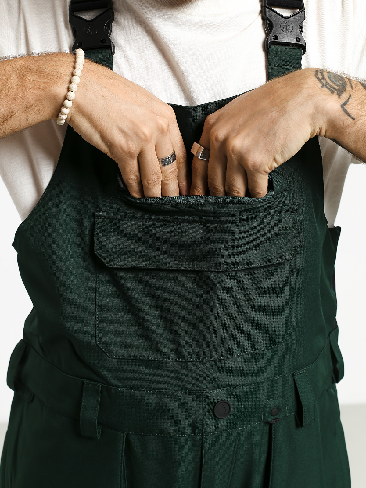 Mens Volcom Roan Bib Overall Snowboard pants (dkg)