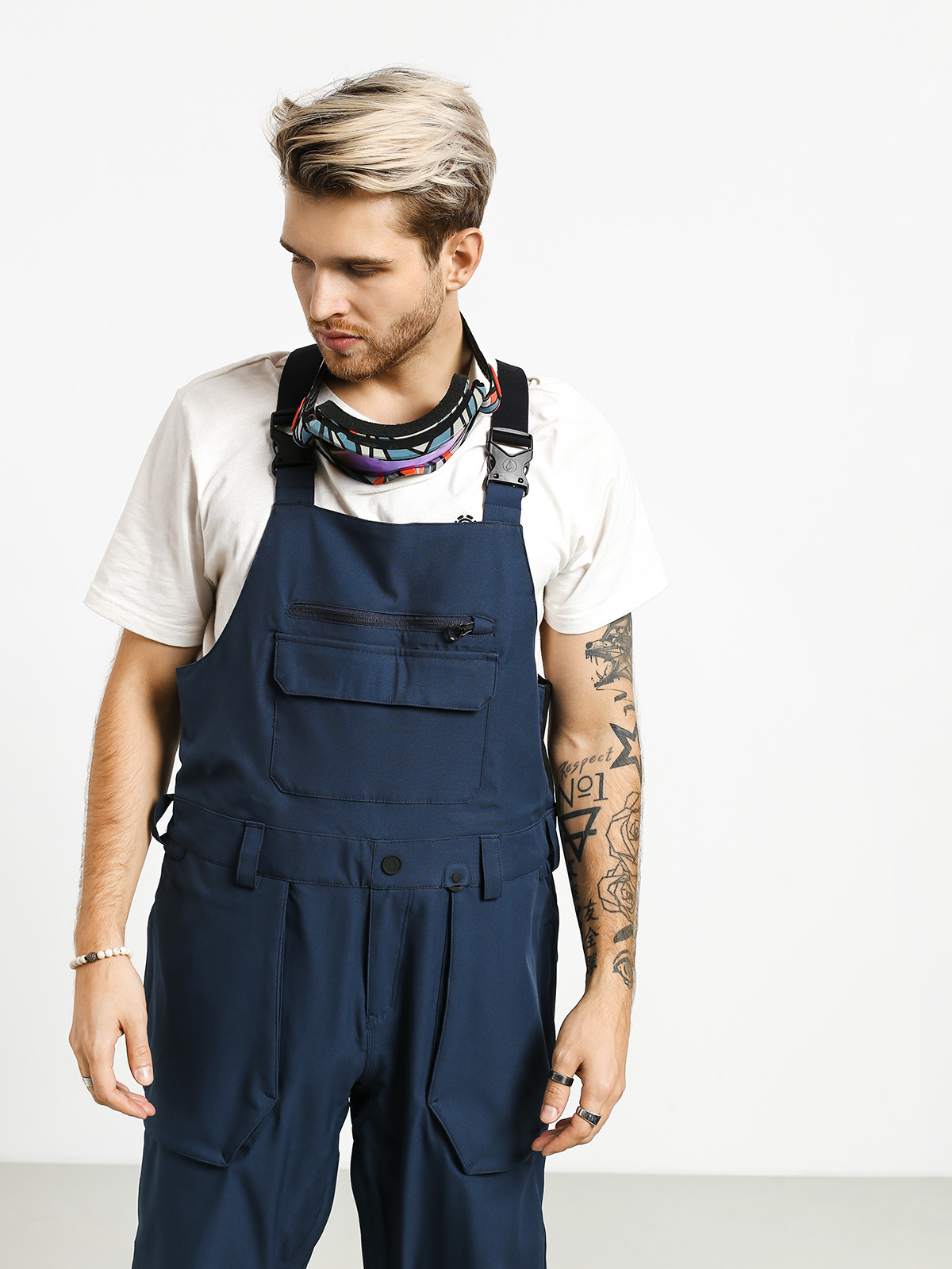 Mens Volcom Roan Bib Overall Snowboard pants (nvy)