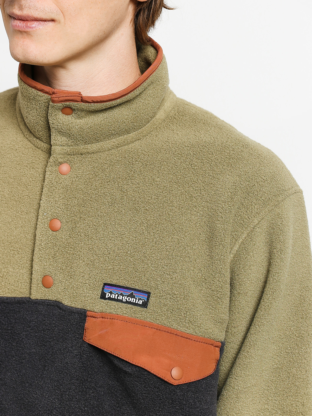 Mens Patagonia Synchilla Snap T Fleece  (sage khaki)