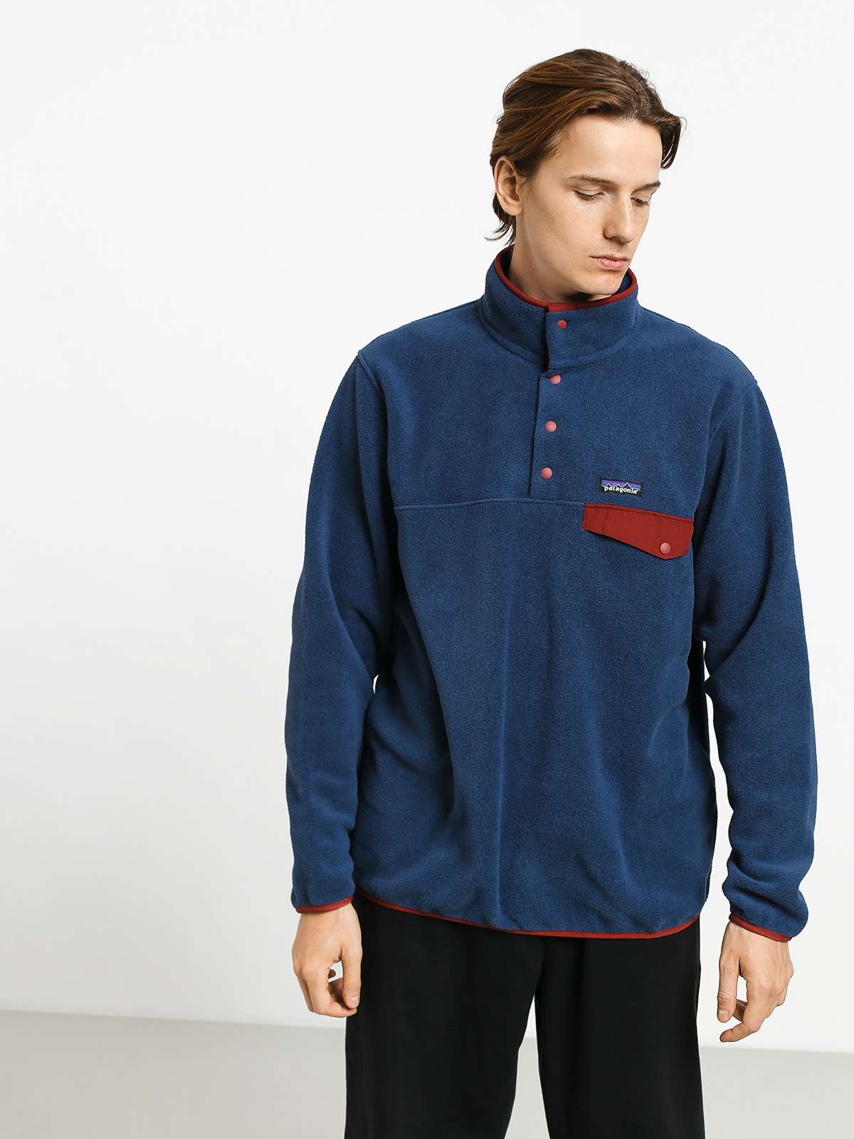 Mens Patagonia Synchilla Snap T Fleece  (stone blue)
