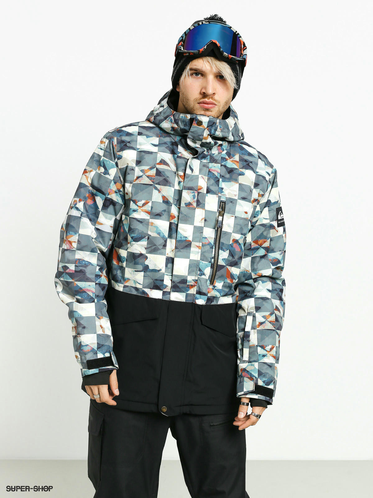 quiksilver mission printed block snowboard jacket