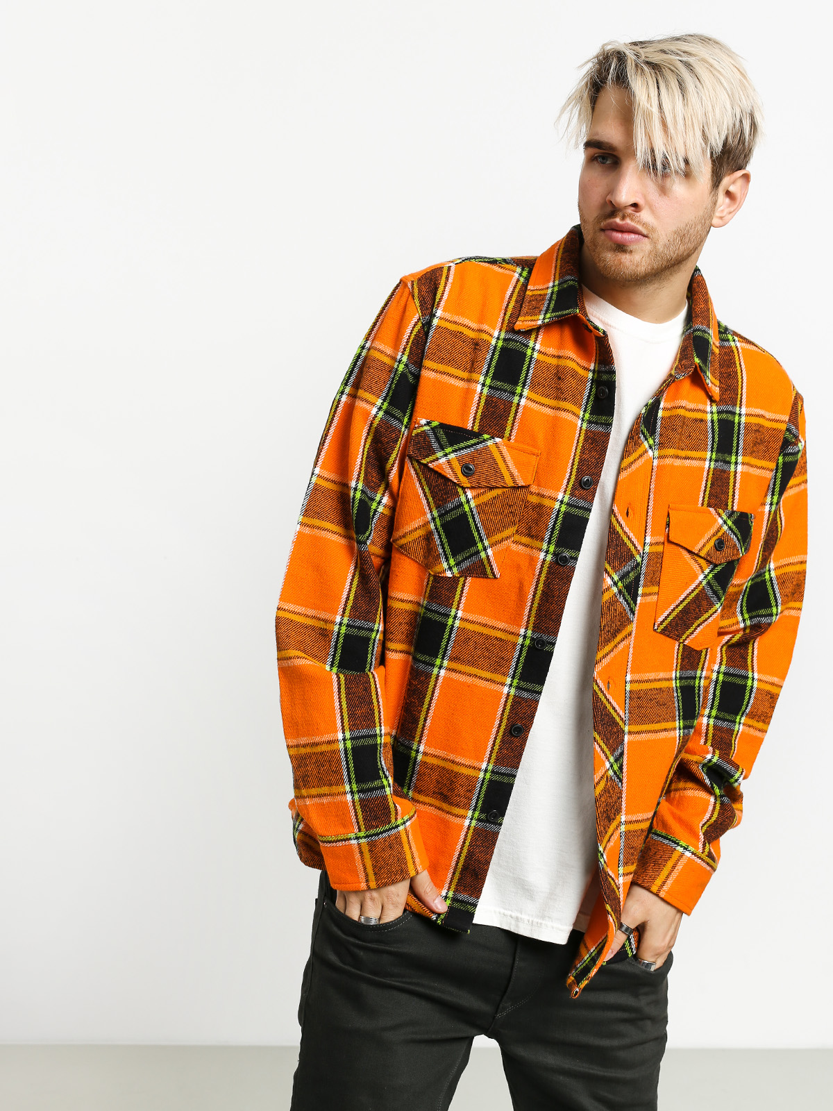 Stussy Ace Plaid Shirt (orange)