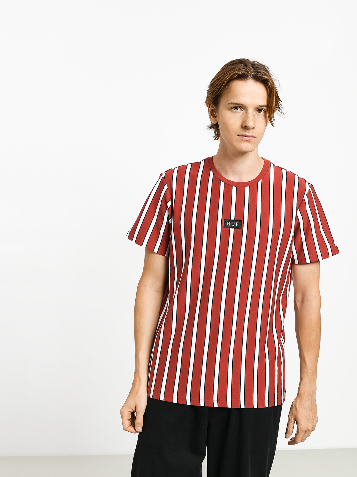 HUF Dexter Stripe T-shirt (rose wood red)