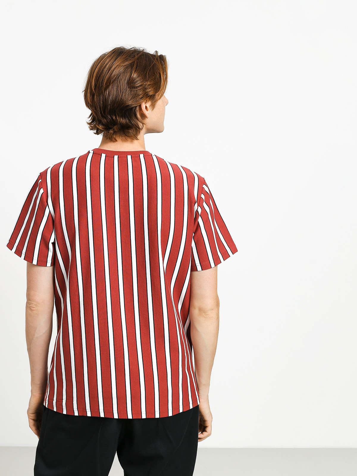 huf red striped shirt