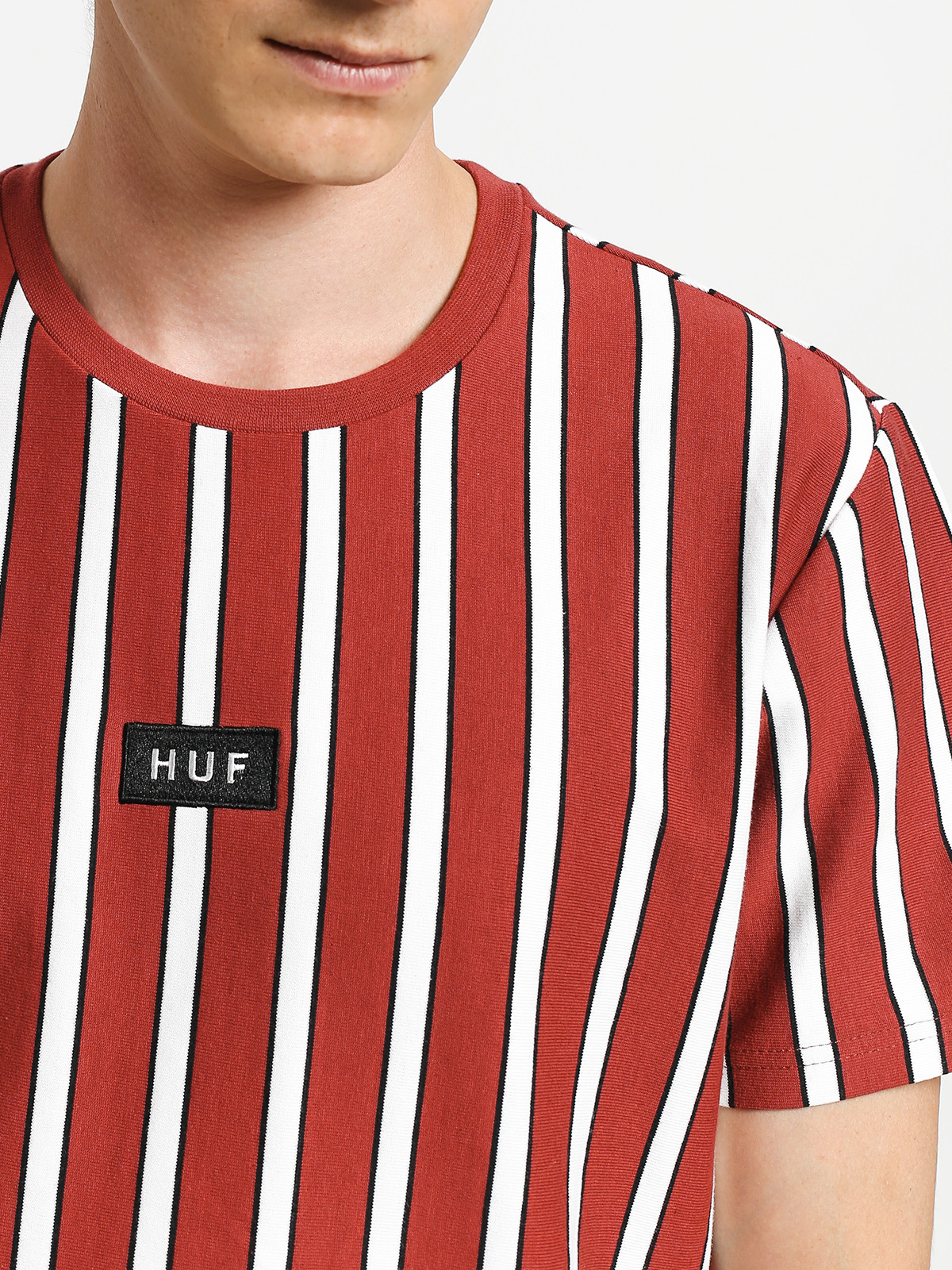 HUF Dexter Stripe T-shirt (rose wood red)