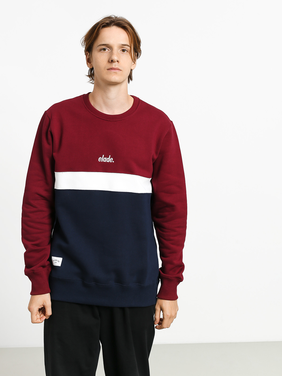 Elade Colour Block Sweatshirt (maroon/white/navy blue)