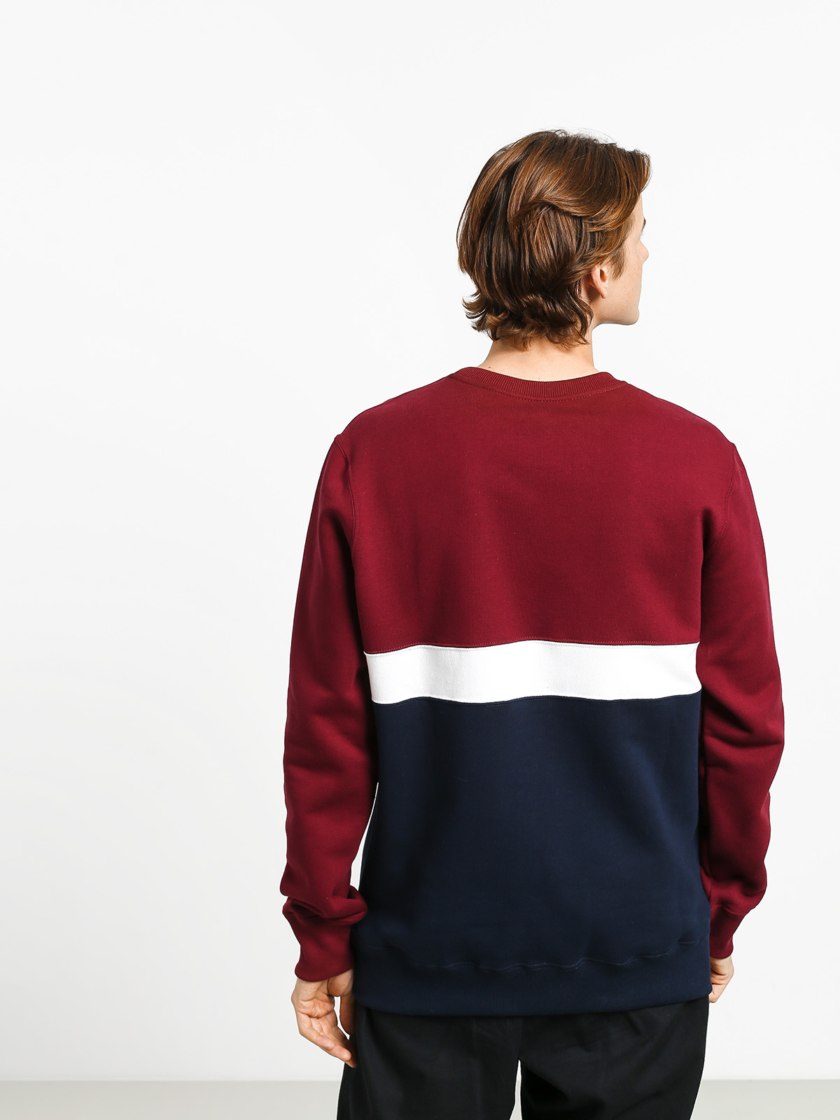 Elade Colour Block Sweatshirt (maroon/white/navy blue)