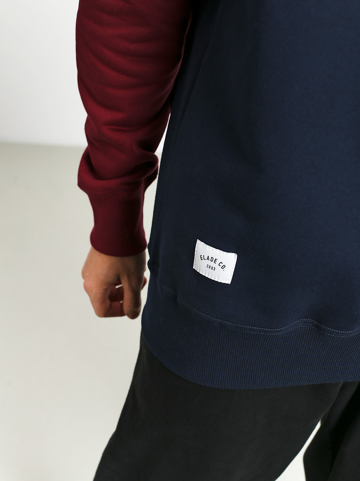 Elade Colour Block Sweatshirt (maroon/white/navy blue)