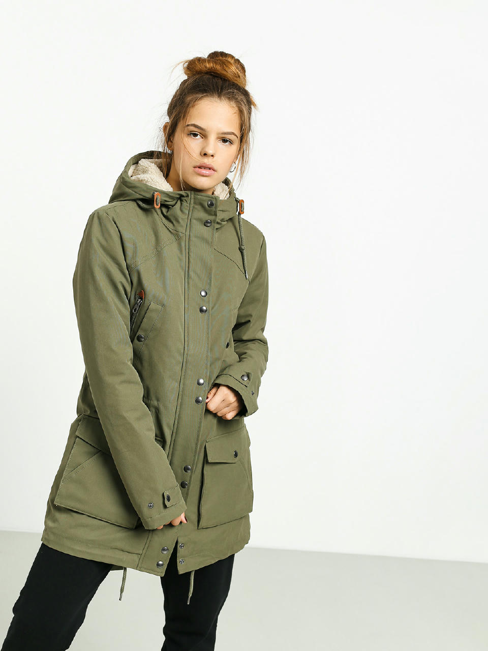 Volcom Walk On By 5K Parka Jacket Wmn (army green combo)