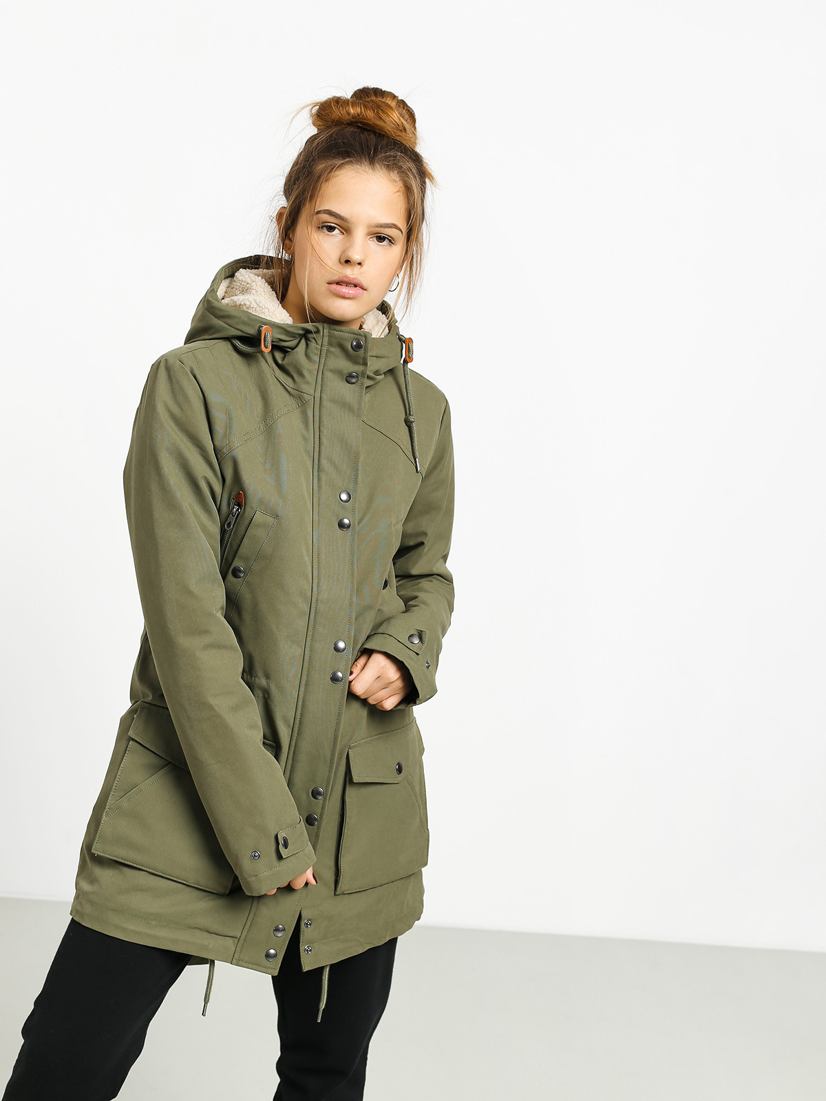 Volcom Walk On By 5K Parka Jacket Wmn (army green combo)