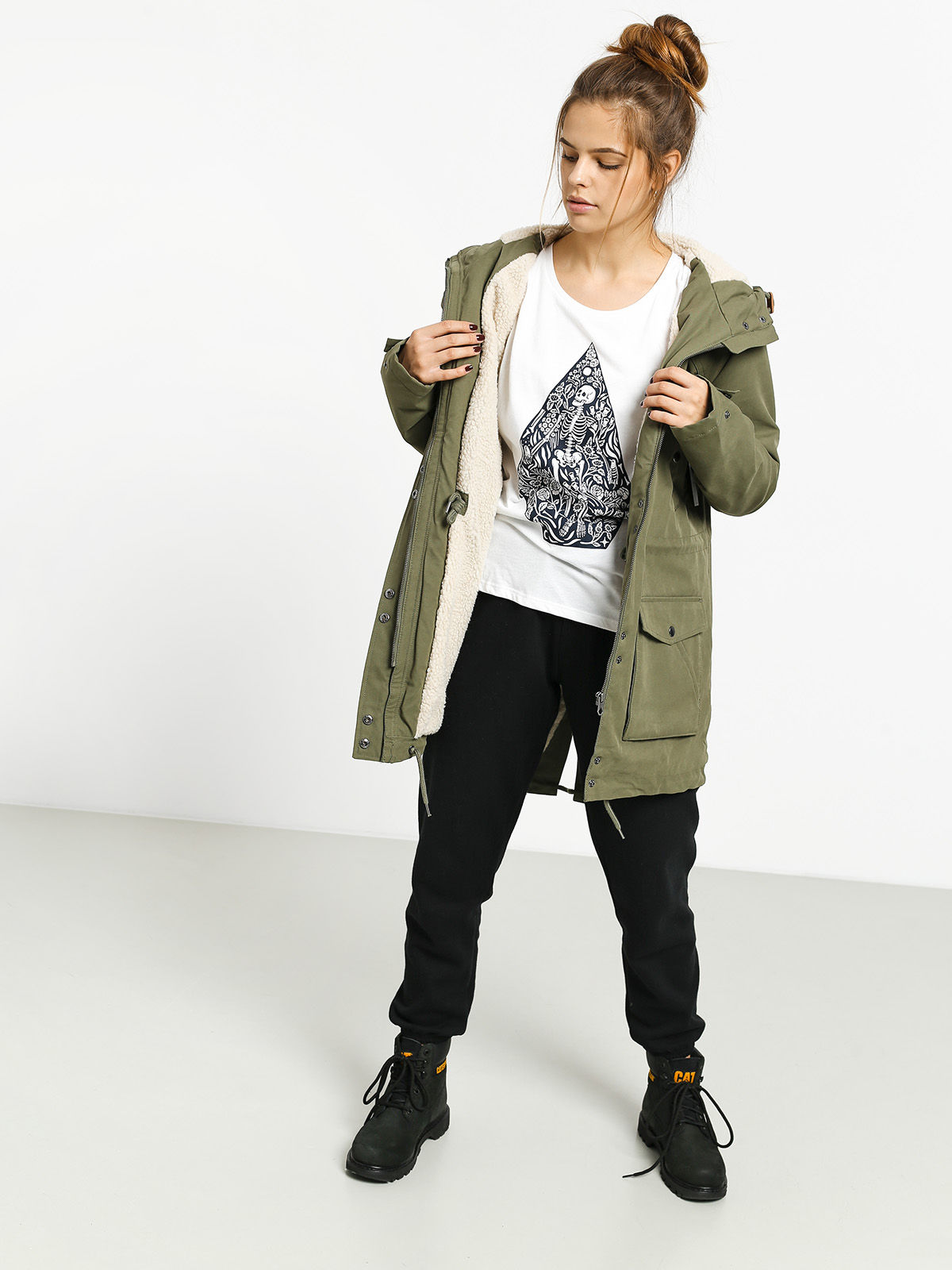 Volcom Walk On By 5K Parka Jacket Wmn (army green combo)