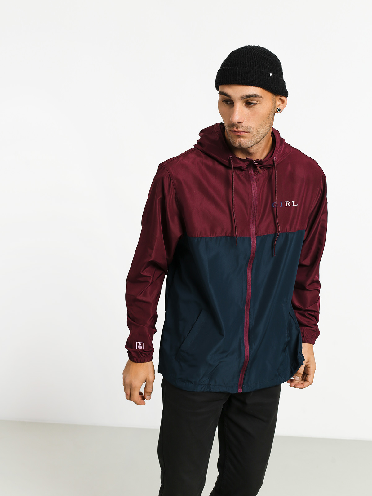 Girl Skateboard Classic Serif 2 Tone Jacket (burgundy/navy)