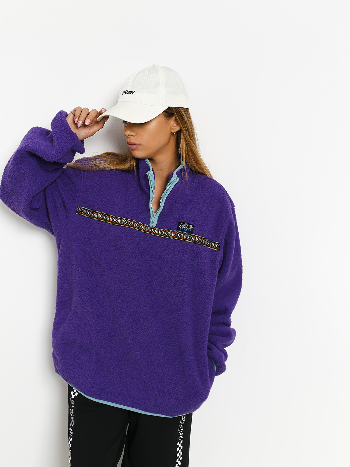Womens Stussy Summit Half Zip Fleece (purple)