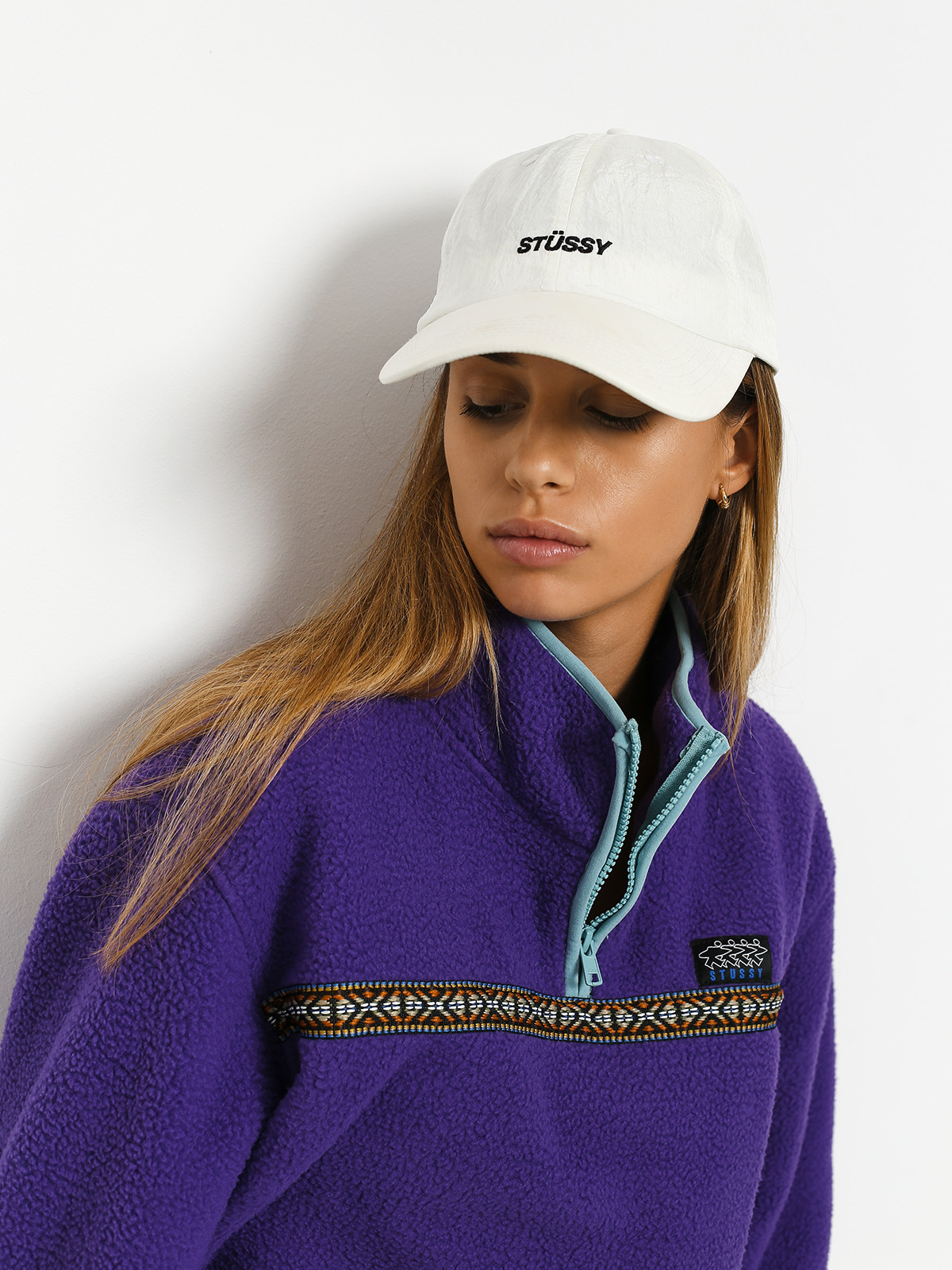 Womens Stussy Summit Half Zip Fleece (purple)