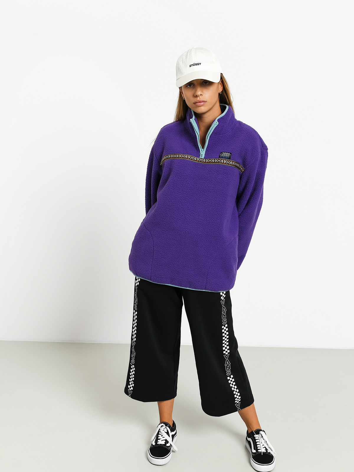Womens Stussy Summit Half Zip Fleece (purple)