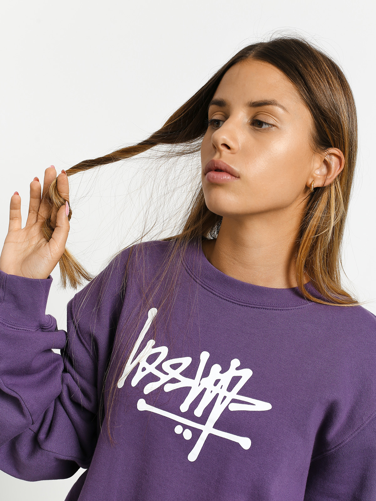 Stussy purple sweatshirt sale