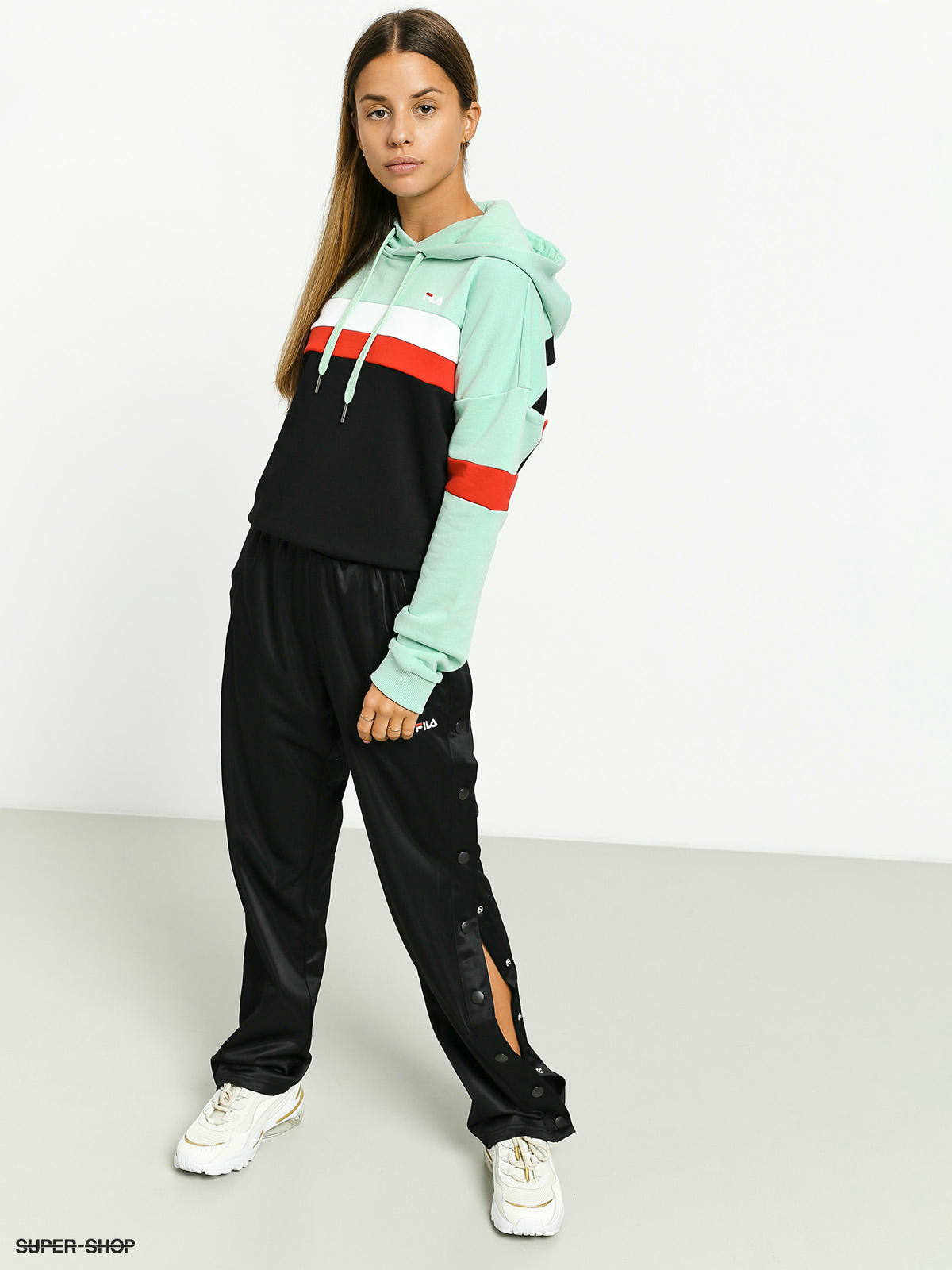 Fila Ella HD Hoodie Wmn mist green black bright white true red