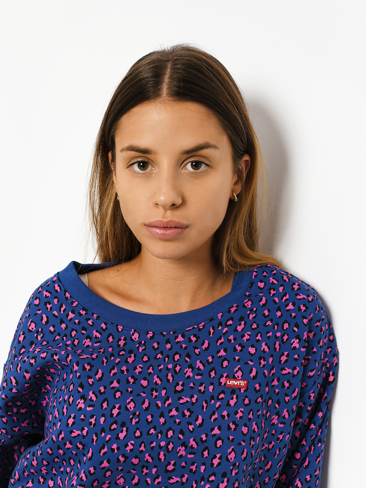 Levi's Isa Crew Fun Leopard Sweatshirt Wmn (blue)