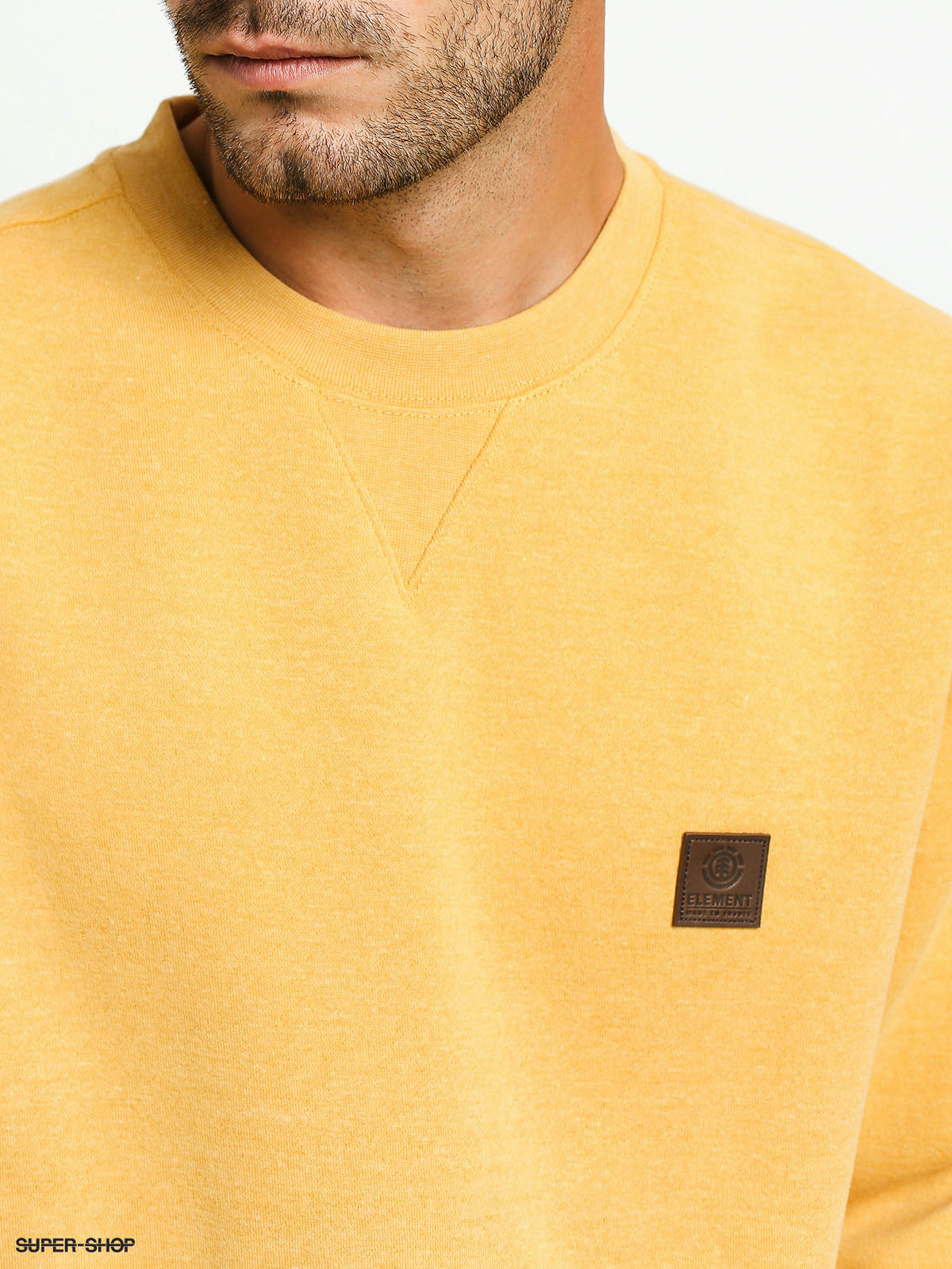 tan tape heavy crew sweatshirt