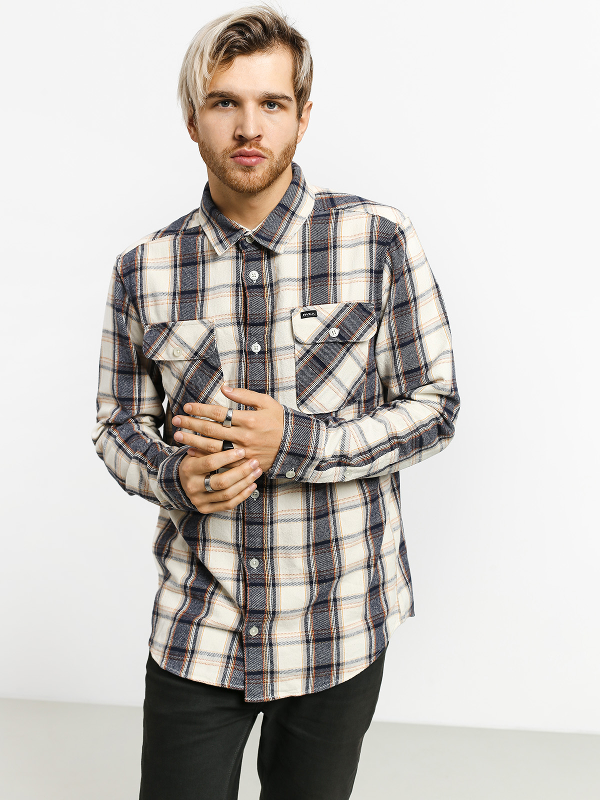RVCA Thatll Work Flannel Shirt (silver 